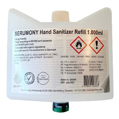 Hånddesinfektion Serumony Refill til dispenser 1 ltr